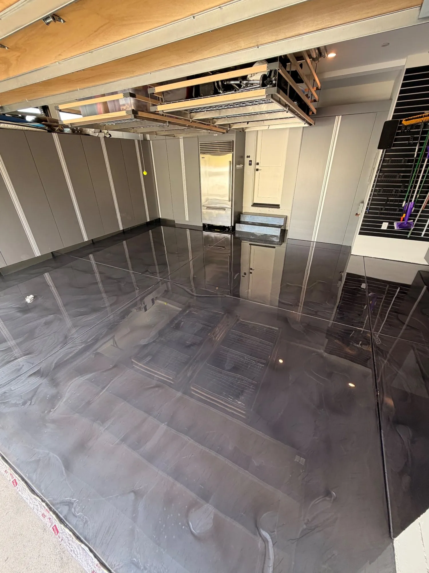 2-car metallic epoxy garage in Corona del Mar