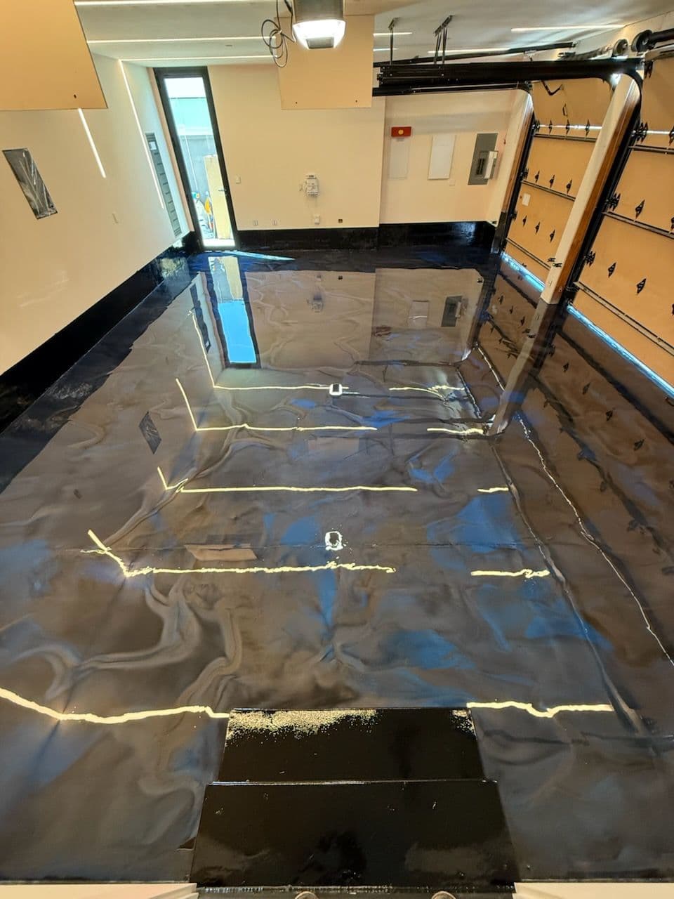 Dark Blue Metallic Marble Epoxy Garage Floor image